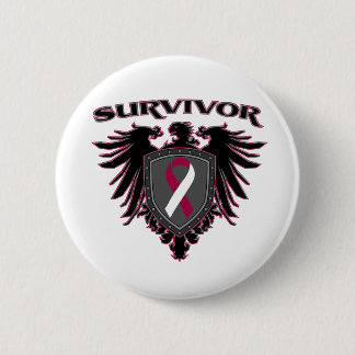Throat Cancer Survivor Crest Ronde Button 5,7 Cm