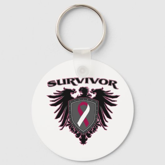 Throat Cancer Survivor Crest Sleutelhanger (Voorkant)