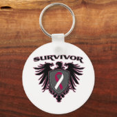 Throat Cancer Survivor Crest Sleutelhanger (Voorkant)