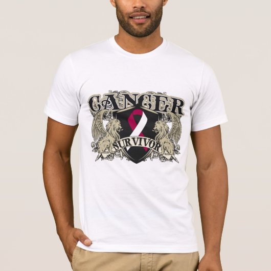 Throat Cancer Survivor Mannen Heraldry T-shirt (Voorkant)