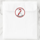 Throat Cancer Warrior Ribbon White Round Sticker (Tas)