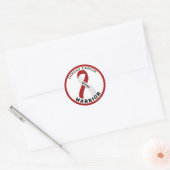 Throat Cancer Warrior Ribbon White Round Sticker (Envelop)