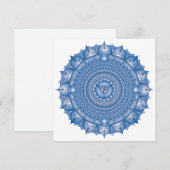 Throat Chakra Blue Mandala Square Note Kaart Notitiekaartje (Voorkant / Achterkant)