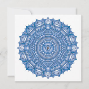 Throat Chakra Blue Mandala Square Note Kaart Notitiekaartje