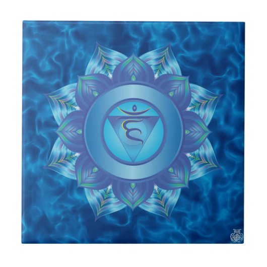 Throat Chakra Ceramic Tile Tegeltje (Voorkant)