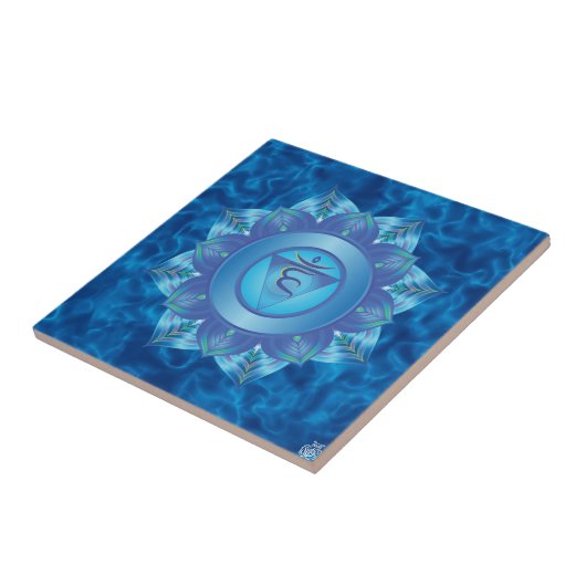 Throat Chakra Ceramic Tile Tegeltje (Zijkant)