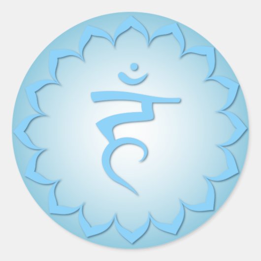 Throat Chakra - Light Blue Ronde Sticker (Voorkant)