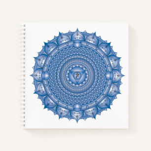 Throat Chakra Mandala Blue Square Notitieboek