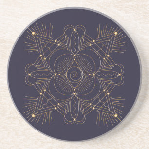 Throat Chakra Shadow Mandala Onderzetter
