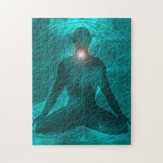 Throat Chakra Vishuddha Legpuzzel (Verticaal)
