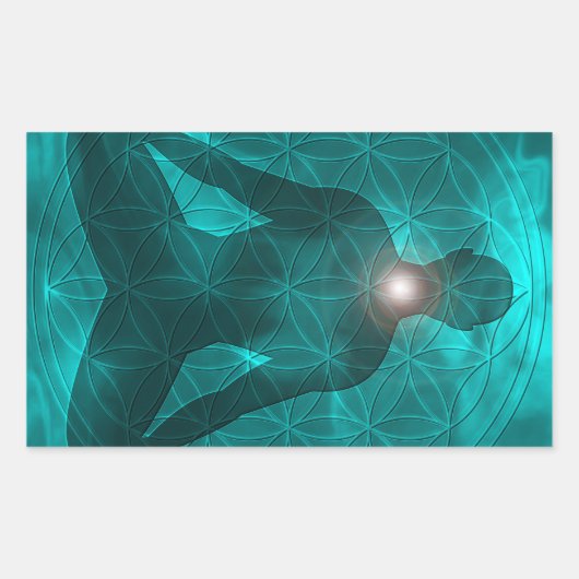 Throat Chakra Vishuddha Rechthoekige Sticker (Voorkant)