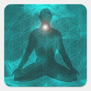 Throat Chakra Vishuddha Vierkante Sticker