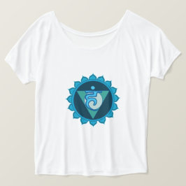 Throat Chakra Visuddha Blauw Vrouwen T-shirt, Wit T-shirt