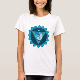Throat Chakra Visuddha Blauw Vrouwen T-shirt, Wit T-shirt