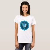 Throat Chakra Visuddha Dames T-shirt, Wit T-shirt (Voorkant volledig)