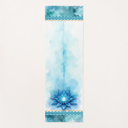 Throat Chakra Yoga Mat | Blue Lotus Alignment (Voorkant)