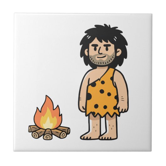 Throk Holbewoner & Vuur Tegeltje (Voorkant)