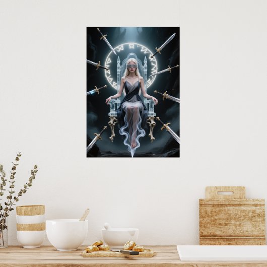 Throne of Runes: blinde ziener van het lege Poster (Keuken)