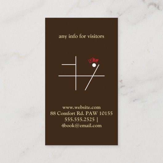 Throne Red op DarkBrown Visitekaartje (Achterkant)