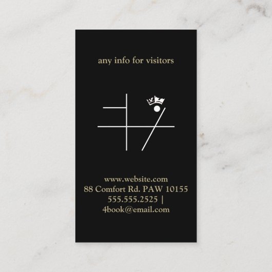 Throne White op zwart Visitekaartje (Achterkant)