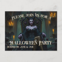 Throned Demon Queen in kaarslicht - Uitnodiging