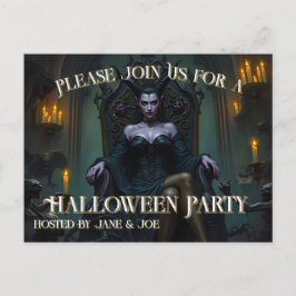 Throned Demon Queen in kaarslicht - Uitnodiging