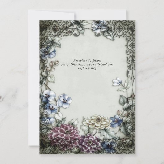 Thrones Dragon Wedding Medieval Gothic Parchment Kaart (Achterkant)