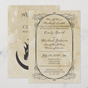 Thrones Wedding Invitation Medieval Dragon Royal Kaart