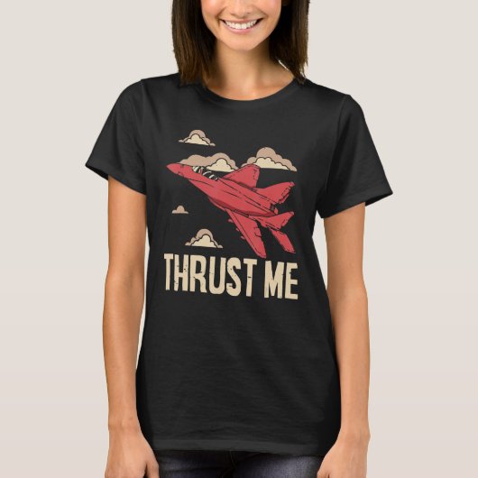 Throstuwdammen Vuurvliegtuig Jet Pilot Aviator Avi T-shirt (Voorkant)
