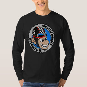 Throttle Monkey Motorfiets Biker Chimp Helm Rijder T-shirt