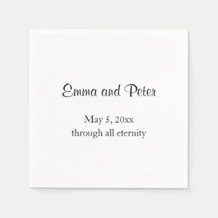 "Through All Eternity" Zwarte Tekst Namen en Datum Servet