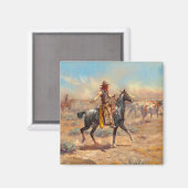 Through the Alkali, 1904 by Charles Marion Russell Magneet (Voorkant / Achterkant)