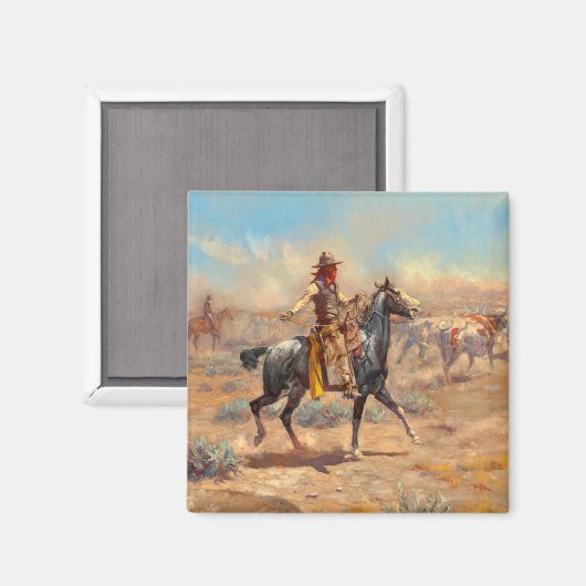 Through the Alkali, 1904 by Charles Marion Russell Magneet (Voorkant / Achterkant)