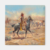 Through the Alkali, 1904 by Charles Marion Russell Magneet (Voorkant)