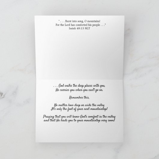 Through the Valley Enmoeting Greeting Card Kaart (Binnen)