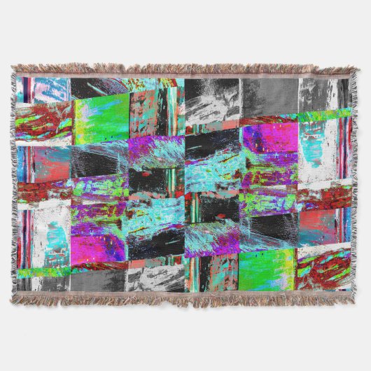 Throw Blanket – Abstract Grid Deken (Voorkant)