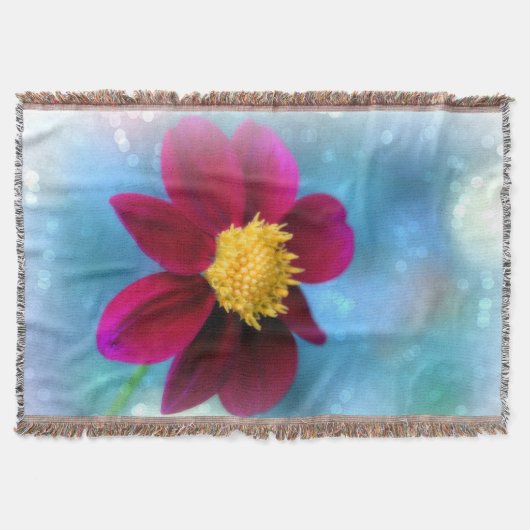Throw Blanket/Burgundy Flower Deken (Voorkant)