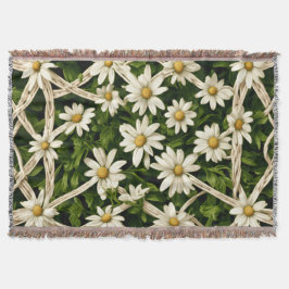 Throw Blanket  Eternal Blossom Wicker Weave Throw Deken