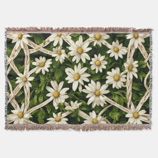 Throw Blanket  Eternal Blossom Wicker Weave Throw Deken (Voorkant)