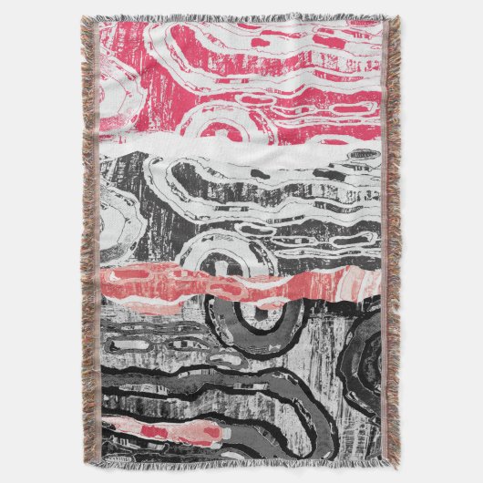 Throw Blanket – Friction Lands Abstract Design Deken (Voorkant Verticaal)