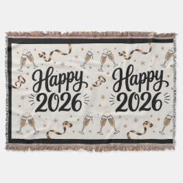 Throw Blanket-Happy New Year 2026 Deken