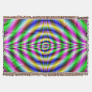 Throw Blanket Psychedelic Neon Eye Deken