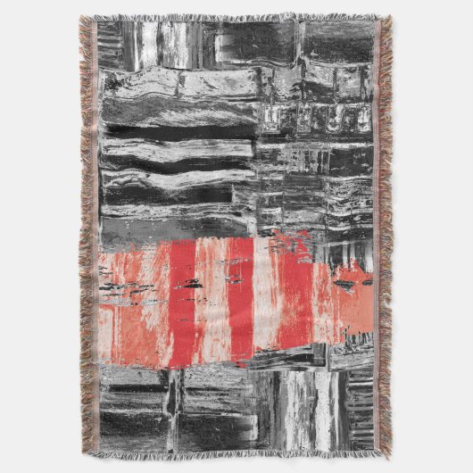Throw Blanket – Red Pulse Abstract Design Deken (Voorkant Verticaal)