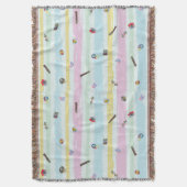 Throw Blanket – Sports & Stripes Pastel Racing  Deken (Voorkant Verticaal)