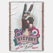 Throw Blanket Victory Peace & Love Pop-Art Design Deken (Voorkant Verticaal)
