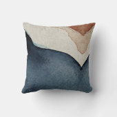 Throw Cushion - Abstract blauw bruin patroon Kussen (Achterkant)