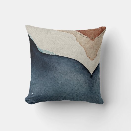 Throw Cushion - Abstract blauw bruin patroon Kussen (Voorkant)