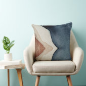 Throw Cushion - Abstract blauw bruin patroon Kussen (Stoel)