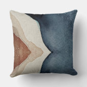 Throw Cushion - Abstract blauw bruin patroon Kussen (Achterkant)
