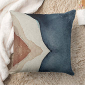 Throw Cushion - Abstract blauw bruin patroon Kussen (Deken)